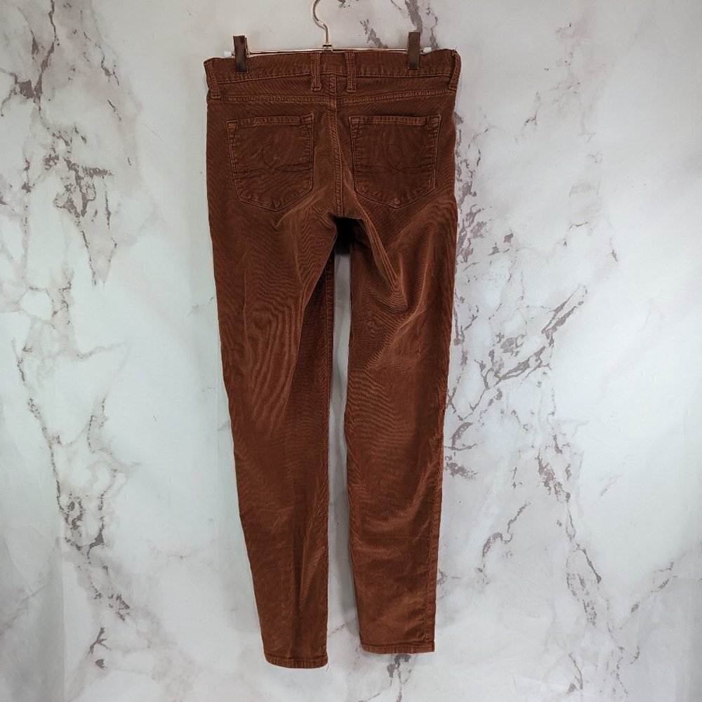 Lucky Brand Pant Womens 2 26 Mid Rise Sofia Skinny Jeans Brown Orange Corduroy